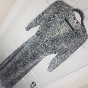 Animal print long Beach cover up. Black and white